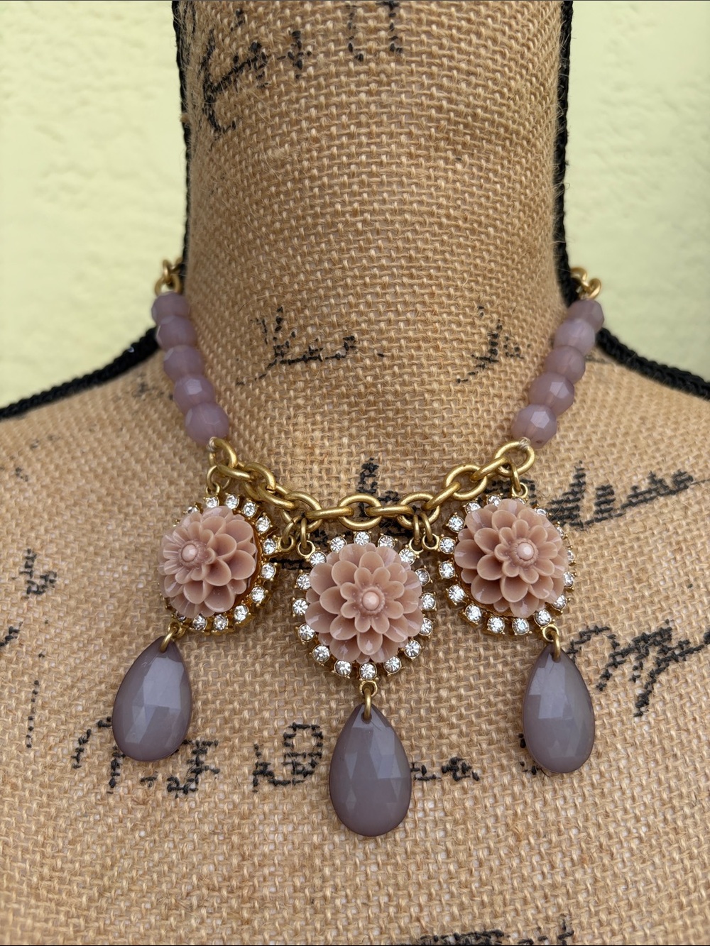 Lia Sophia Exotic Bloom Pink Floral Medallions and Lavender Drops